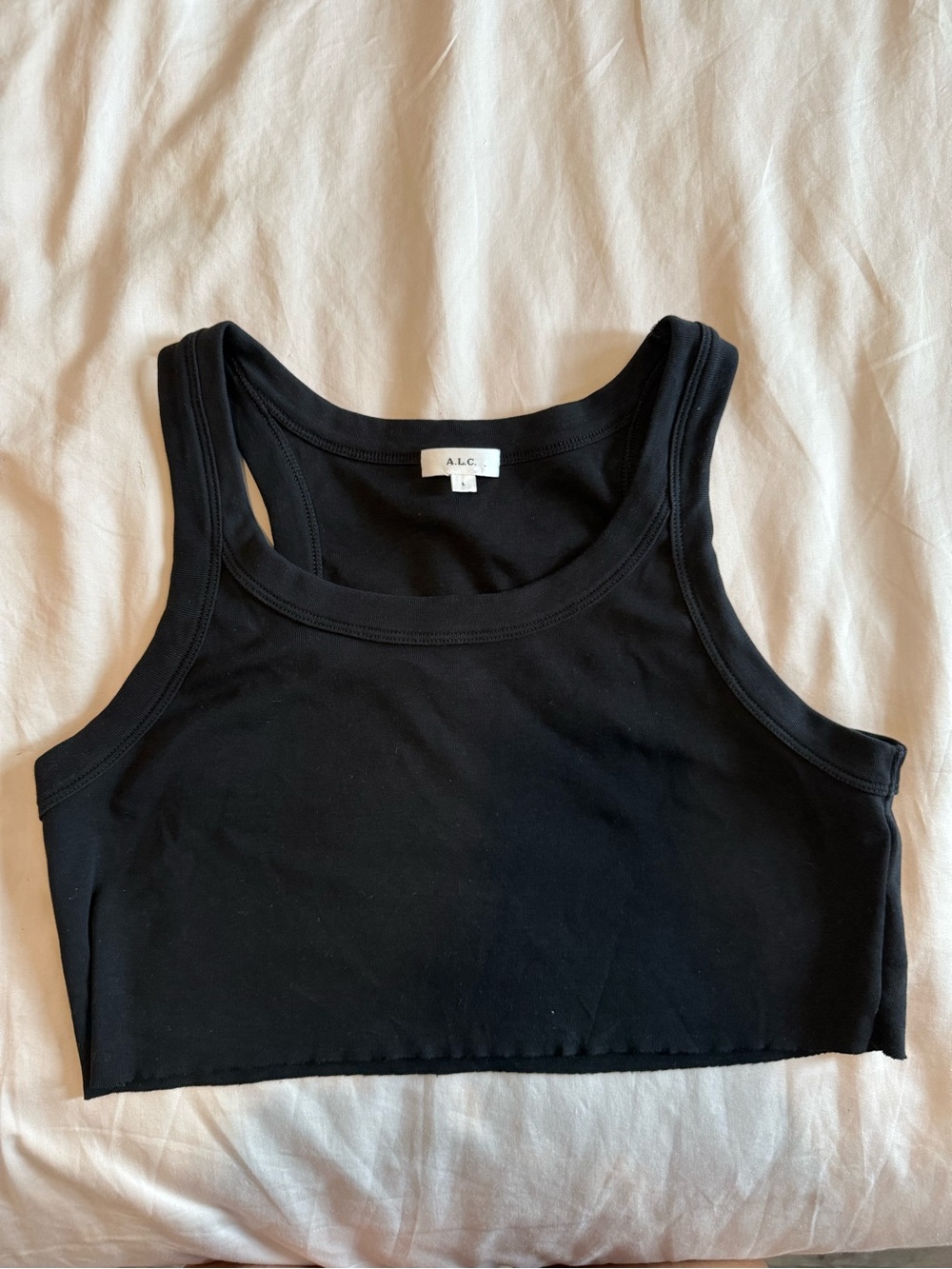 ALC black crop top large tank